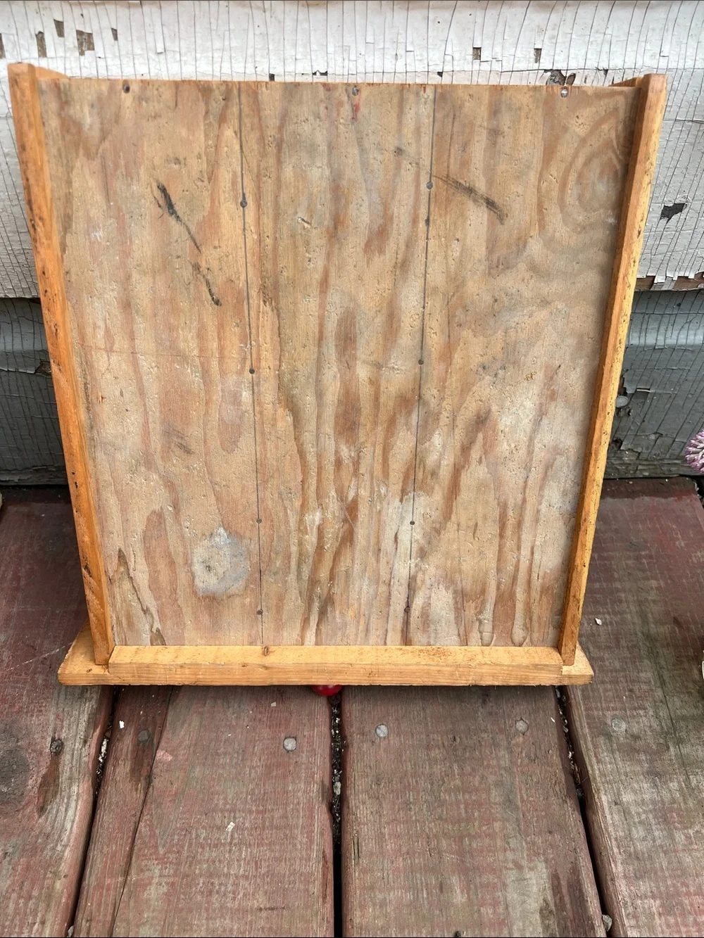 Rustic Wooden letterpress style drawer Wall Shelf with Red Knob handmade
